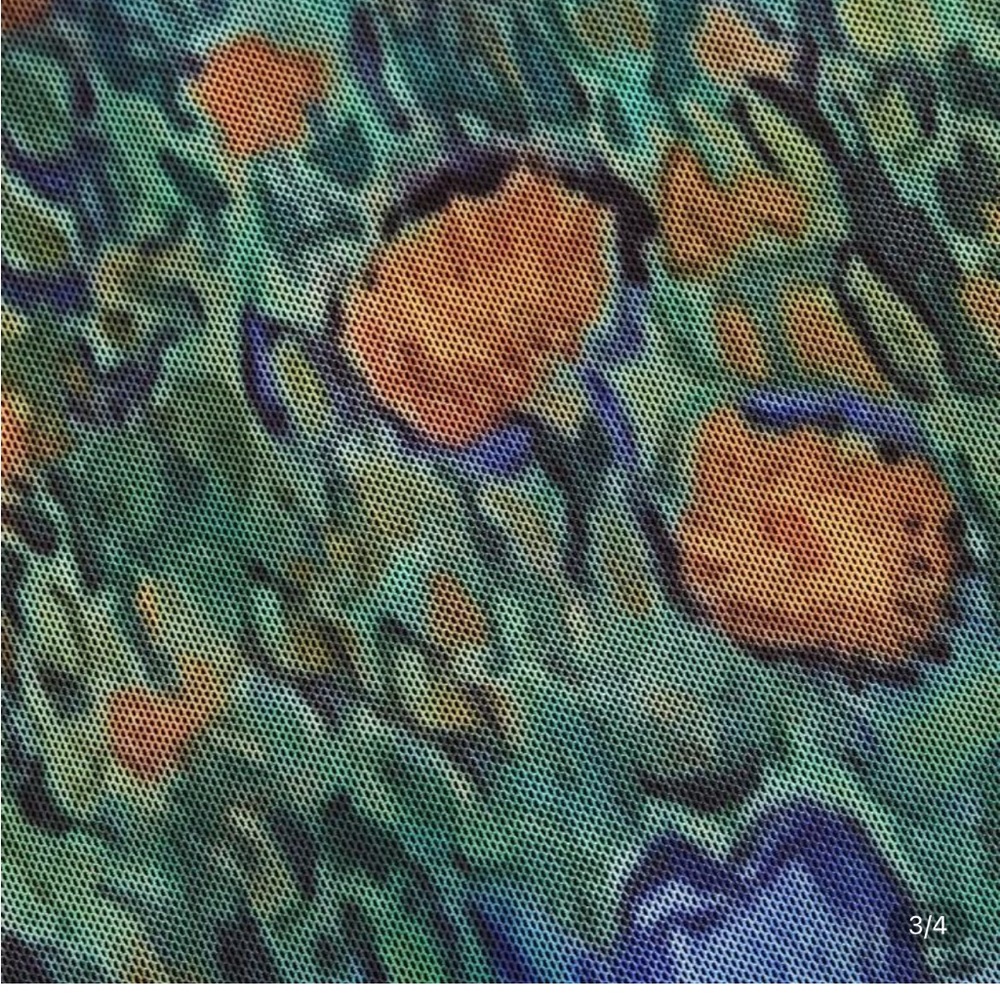 Van Gogh Floral Green and Blue Maxi Dress mod style NWT - Picture 3 of 6